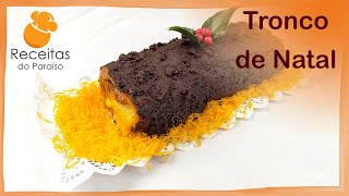 TRONCO DE NATAL Bolo muito saboroso e fácil de fazer  🍎 Receitas do Paraíso [upl. by Gustin]