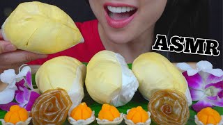 ASMR DURIAN  MANGO FRUIT LEATHER  THAI DESSERT EATING SOUNDS NO TALKING  SASASMR [upl. by Castro130]