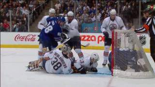 Wayne Primeau disallowed goal amp Dion Phaneuf roughs up Jeff Deslauriers HD [upl. by Forrester]