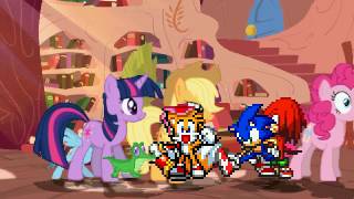 AN Mugen Request 861 TSparkle RDash Pinkie Pie Applejack VS Sonic Knuckles Amy Tails [upl. by Anelak]