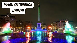 Dazzling Diwali Celebrations in the Heart of London Trafalgar Square at Night  29th Oct 2023 [upl. by Jacey]