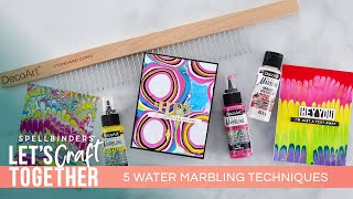 5 Water Marbling Techniques  DecoArt [upl. by Dunning497]