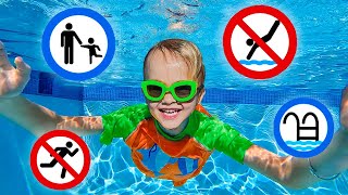 Chris learns safety rules in the pool  Useful story for kids [upl. by Eniamrehs]