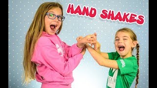 HANDSHAKES Kids Edition HAND CLAPS GAME Challenge Hand Exercises for kids [upl. by Gradeigh707]