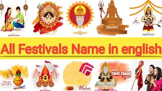 Indian Festivals Name  learn festivals name with pictures [upl. by Monda]