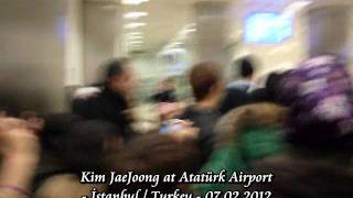 FanCam 07022012 Kim JaeJoong at Atatürk Airport  Part 2 İstanbul  Turkey by Ice Queen  34 [upl. by Nofets929]