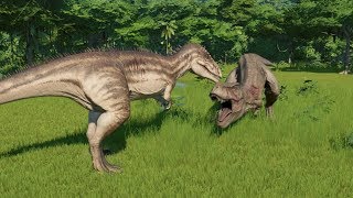 Carcharodontosaurus VS TRex Update 16  Jurassic World Evolution [upl. by Correy]