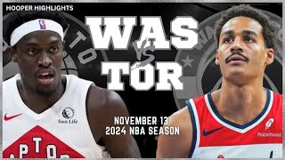 Washington Wizards vs Toronto Raptors Full Game Highlights  Nov 13  2024 NBA Season [upl. by Riorsson]