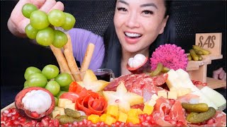 CHARCUTERIE BOARD ASMR EATING SOUNDS LIGHT WHISPERS  SASASMR [upl. by Forster]