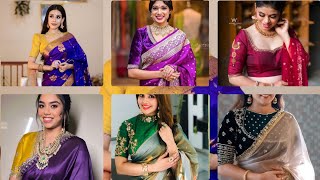 Kanjivaram Saree Blouse Designs Latest Silk Saree Blouse Designs Banarasi Saree ke Blouse Design [upl. by Dailey]