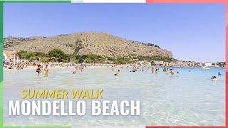 Mondello Beach 🏖️ Palermo Sicily Italy walking tour in 4k 2022 [upl. by Yukio983]