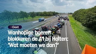 Boze boeren blokkeren de snelweg bij Holten  RTV Oost [upl. by Acirtap966]