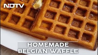 How To Make Belgian Waffle  Easy Homemade Belgian Waffle Recipe Video [upl. by Aisatal]