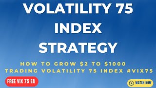 Volatility 75 index strategy How to grow 2 to 1000 account trading Volatility 75FREE VIX 75 EA [upl. by Krantz972]