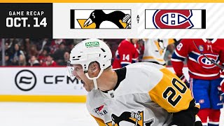 GAME RECAP Penguins at Canadiens 101424  Lars Eller Scores Twice [upl. by Toolis]