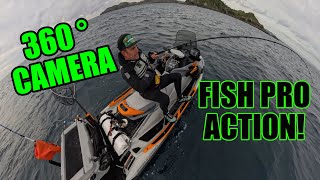 Big fish action with the Insta 360 X4 camera view everything that I see [upl. by Alema]