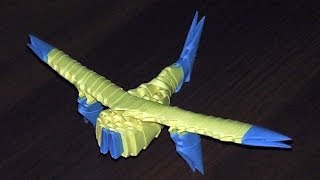 How to make a paper airplane aircraft plane 3D origami tutorial instruction [upl. by Annhoj989]