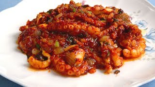 Spicy stirfried octopus Nakjibokkeum 낙지볶음 [upl. by Elleunamme]