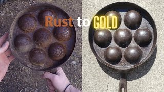 Restoring a Griswold Aebleskiver Pan [upl. by Dare838]