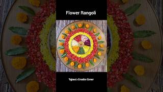 Flower Rangoli dasara dasararangoli diwalirangoli urlidecoration shorts [upl. by Nyrrat]