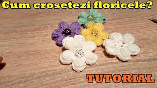 TUTORIAL How to crochet a flower  Cum se croșetează o floare [upl. by Tracay159]