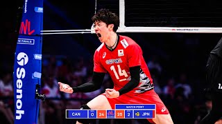 Yuki Ishikawa DESTROYED Canada in Mens VNL 2024 [upl. by Kokoruda]