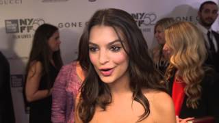 Gone Girl Emily Ratajkowski quotAndie Fitzgeraldquot New York Movie Premiere Interview  ScreenSlam [upl. by Neerroc130]