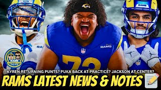 Rams Updates Kyren Williams Returning Punts Puka Nacua Back at Practice Jonah Jackson at Center [upl. by Alrep903]