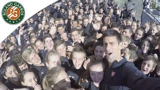 Novak Djokovic and the 2015 French Open ballkids  RolandGarros [upl. by Costin]