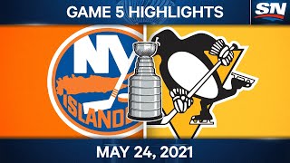 NHL Game Highlights  Islanders vs Penguins Game 5  May 24 2021 [upl. by Nylaehs527]