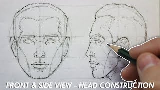 The Basic CONSTRUCTION for DRAWING the HEAD  Front amp Side View  Narrated Tutorial [upl. by Varuag]