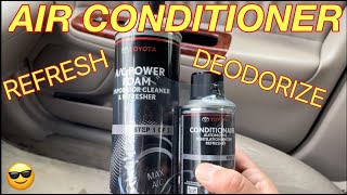 TOYOTA AC REFRESHER KIT  How to Make your Toyota Air Conditioning System Smell Great Again [upl. by Anairt]