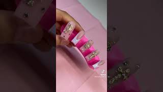 Watch Me Make Acrylic Press On Nails  Application 💖 acrylicnails nails [upl. by Anauqes]