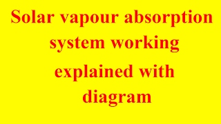 solar vapour absorption refrigeration system working  solar vars system  solar vapour absorption [upl. by Ailbert]