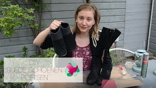 DIY  Suède schoenen poetsen vaal geworden kleur opfrissen  TrashFashion [upl. by Jammie]