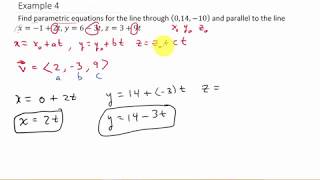 Finding Parametric Equations Through a Point and Parallel to a Line [upl. by Constantia]