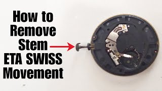 How to Remove stem ETA caliber quartz movement [upl. by Aeriell]