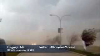 Extreme damaging winds of up to 100 kmhr today in Calgary AB area [upl. by Artima]