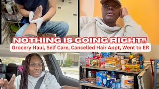 2402 VLOG  Grocery Haul Self Care Hair Appt Cancelled ER Visit [upl. by Aihsenad]