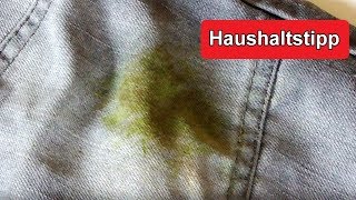 Grasflecken aus Kleidung mit Essig entfernen – Anleitung Grasfleck Jeans Trikot Hose rausbekommen [upl. by Beall7]