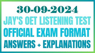 OET LISTENING TEST 30092024 oet oetexam oetnursing oetlisteningtest [upl. by Eneryc]