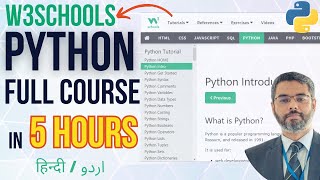 W3Schools Python Full Course in 6 HoursUrdu  W3Schools Python Tutorial  Python for Beginners [upl. by Kearney]