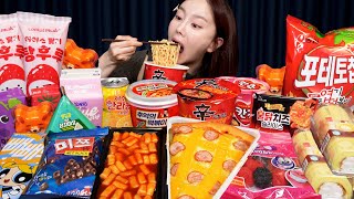 편의점 꿀조합 🎉 신라면 더레드 피자 탕후루 디저트 젤리 신상 먹방 Korean Convenience Store Food Desserts Mukbang ASMR Ssoyoung [upl. by Erny]