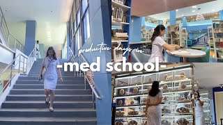 med school vlog  productive days studying at the library waking up early 📖👩🏻‍⚕️ [upl. by Nessah]