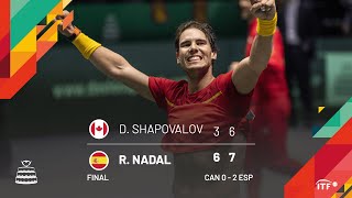 Nadal v Shapovalov  SPAIN v CANADA  Final Match 2 Highlights [upl. by Sitrik]