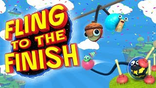 Fling to the Finish  Whip Your Friends Back and Forth 4 Player Gameplay [upl. by Stallworth]