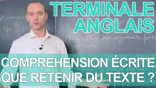 Compréhension écrite  que retenir du texte   ANGLAIS  Terminale  Les Bons Profs [upl. by Haidedej]