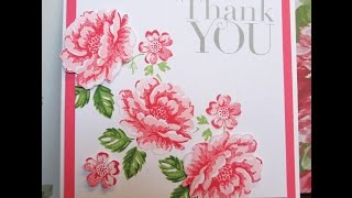 Stampin Up Stippled Blossoms Card [upl. by Elleron760]