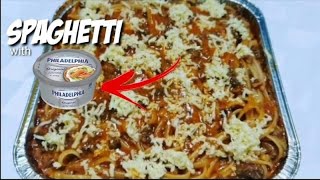 SPAGHETTI WITH PHILADELPHIA CHEESE  MY OWN VERSION WENMANANGKITCHENET  VLOG [upl. by Ivie]