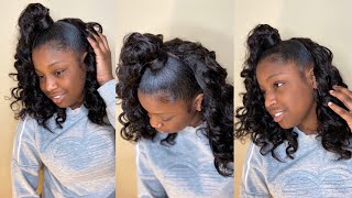 ✨Tutorial Half Up Half Down Quick Weave  Easily Protective Style FtULAHAIR Review [upl. by Aliekat622]